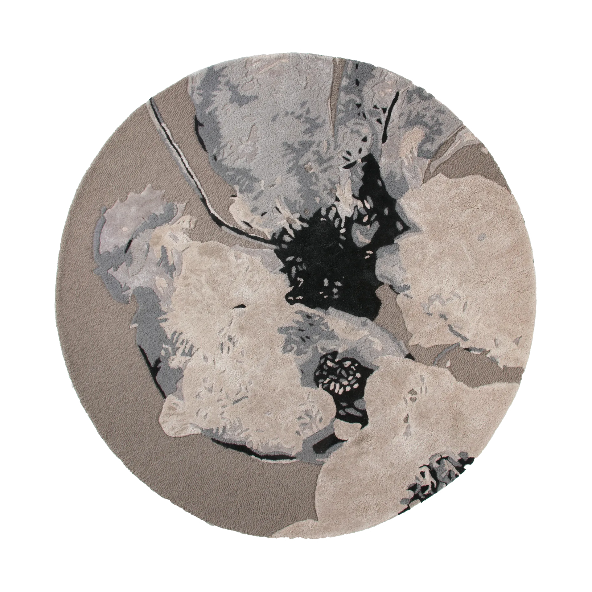 Floreo rug Ø130 cm, Gray-white. AYTM