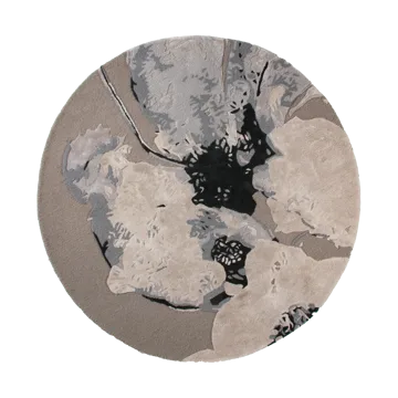 Floreo rug Ø130 cm - Gray-white. - AYTM