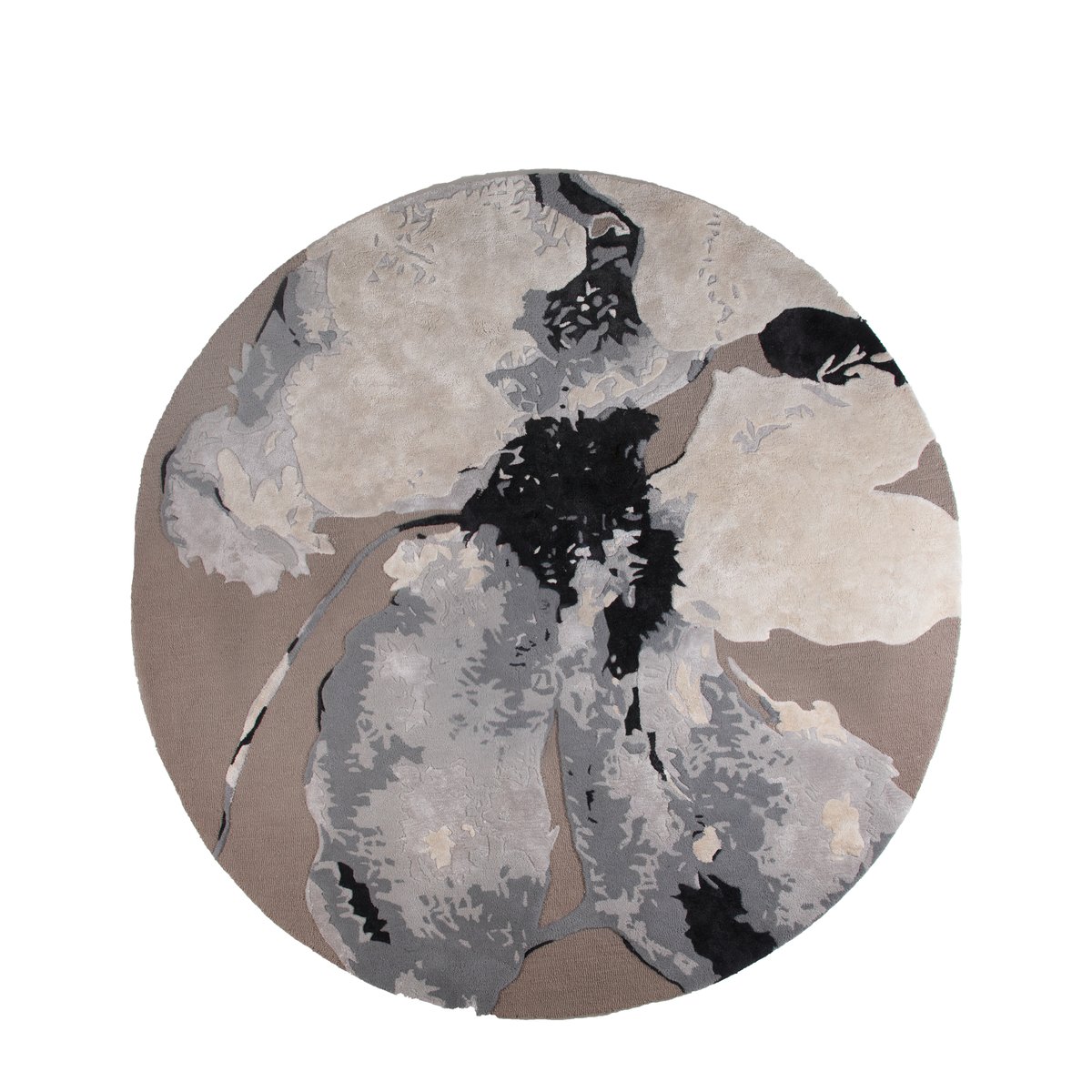 AYTM Floreo rug o200 cm White-grey | Scandinavian Design | Round rugs | Grey