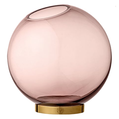 AYTM Globe vase large pink-brass | Scandinavian Design | Vases | Pink