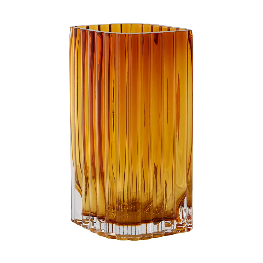 AYTM Leaf vase 20 cm Amber | Scandinavian Design | Vases | Orange