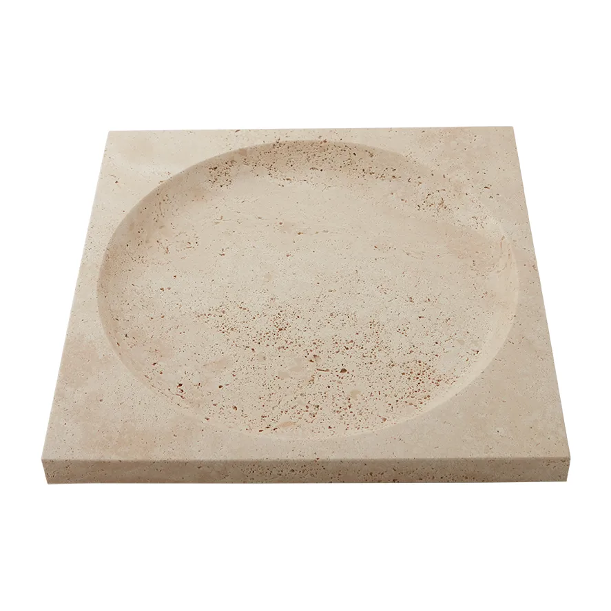 Regina saucer travertine, 30x30 cm AYTM