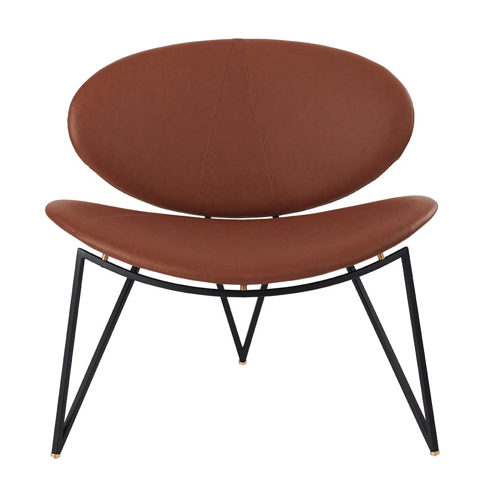 AYTM Semper lounge chair Black-cognac | Scandinavian Design | Chairs | Brown