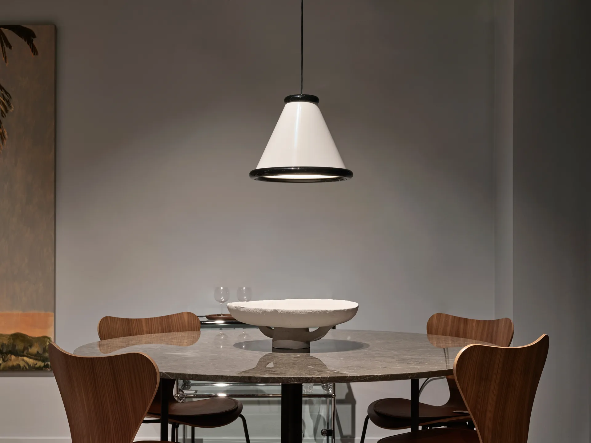 Belle pendant Ø36 cm, Glossy white-glossy black Belid