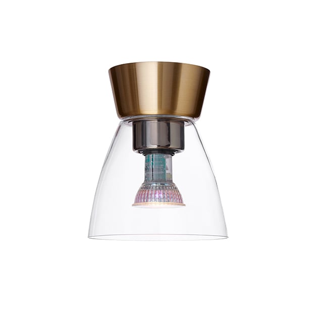 Belid Bizzo ceiling lamp clear glass o16.5 cm brass