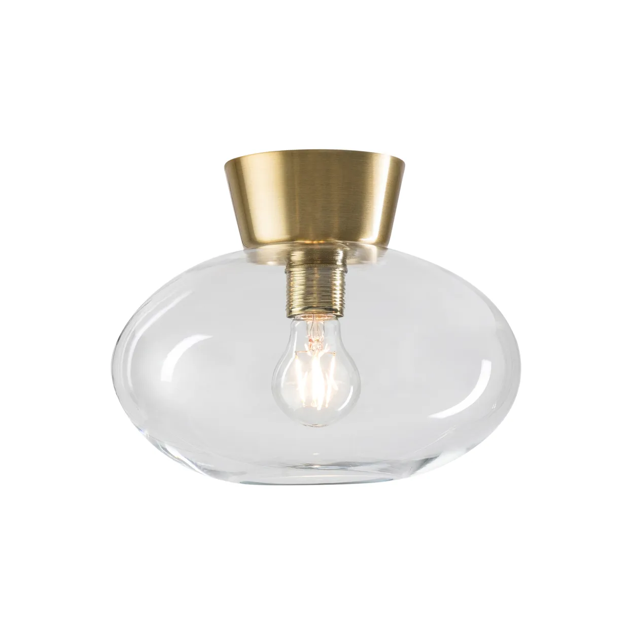 Belid Bulllo ceiling lamp clear glass o27 cm brass | Scandinavian Design | Ceiling lights | Gold-coloured