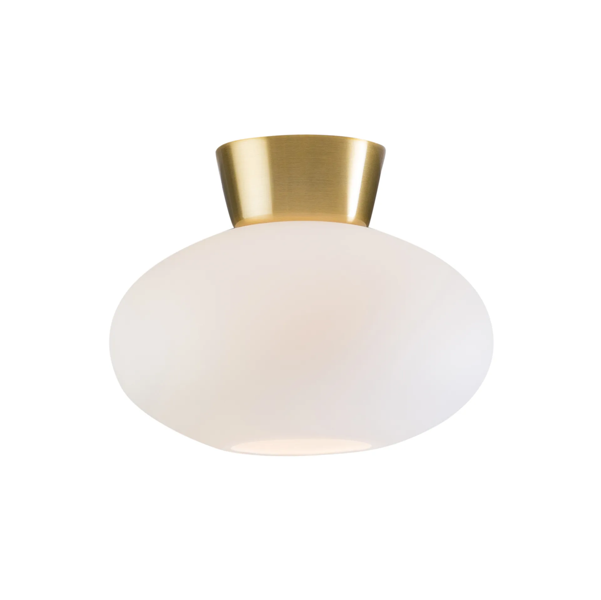 Bullo ceiling lamp opal glass Ø27 cm, brass Belid