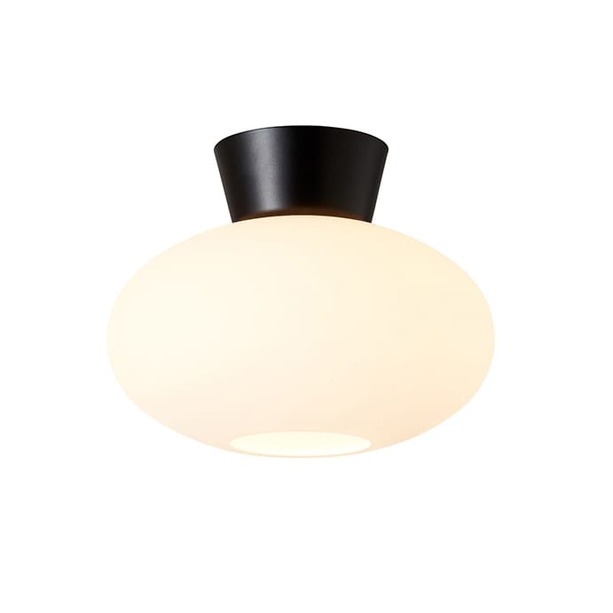 Bullo ceiling lamp opal glass Ø27 cm - matte black - Belid