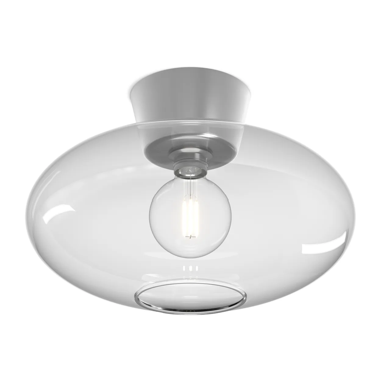 Belid Bullo ceiling lamp XL clear glass o38 cm Aluminium