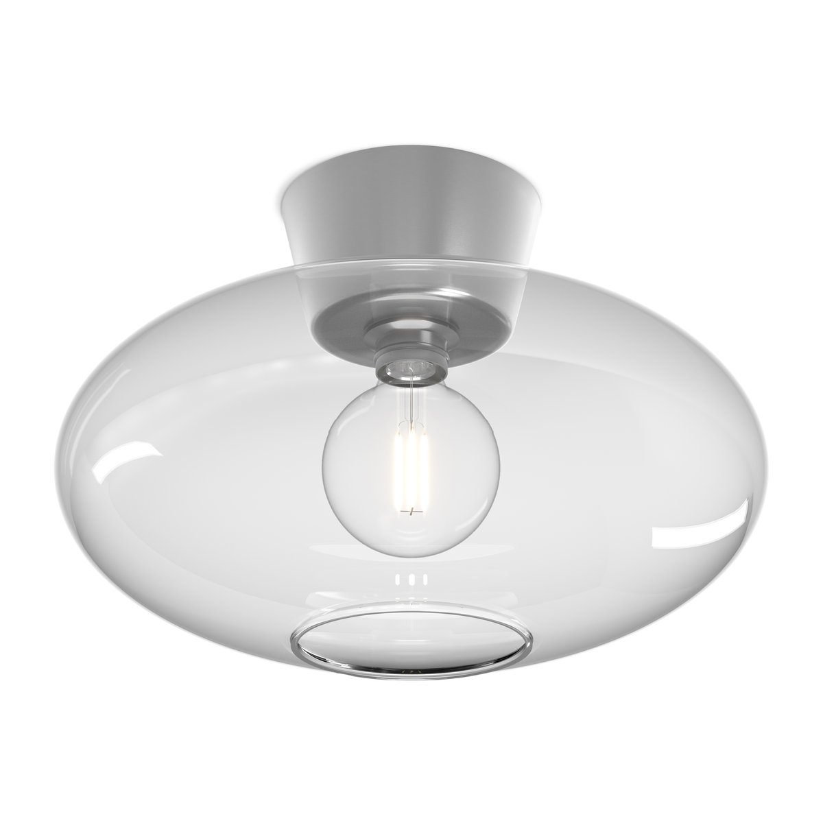 Belid Bullo ceiling lamp XL clear glass o38 cm Aluminium