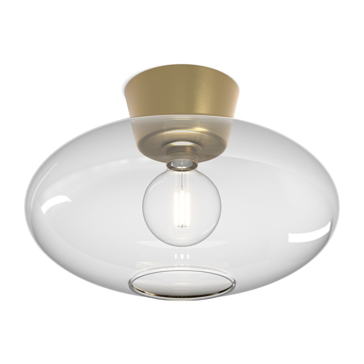 Belid Bullo ceiling lamp XL clear glass o38 cm Brass