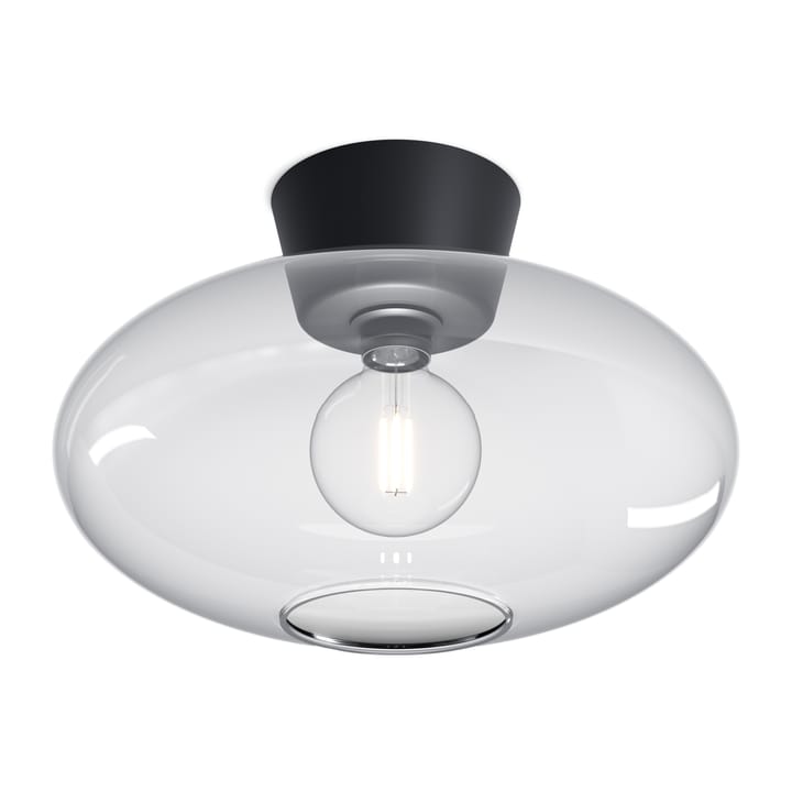 Bullo ceiling lamp XL clear glass Ø38 cm - Matte black - Belid