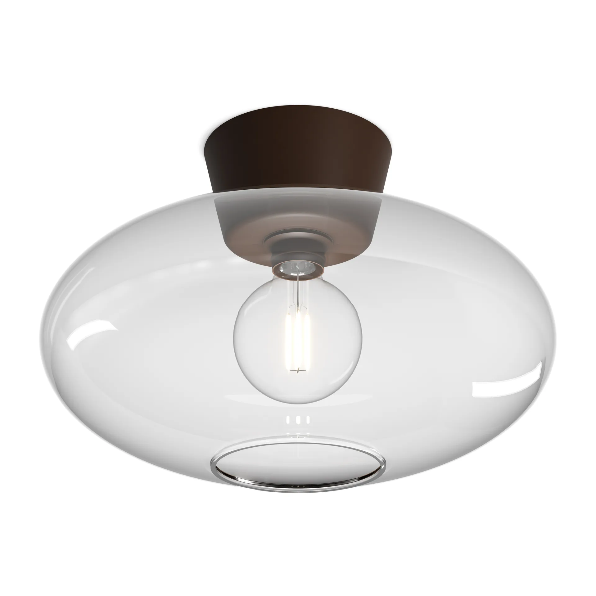 Bullo ceiling lamp XL clear glass Ø38 cm, Oxide Belid