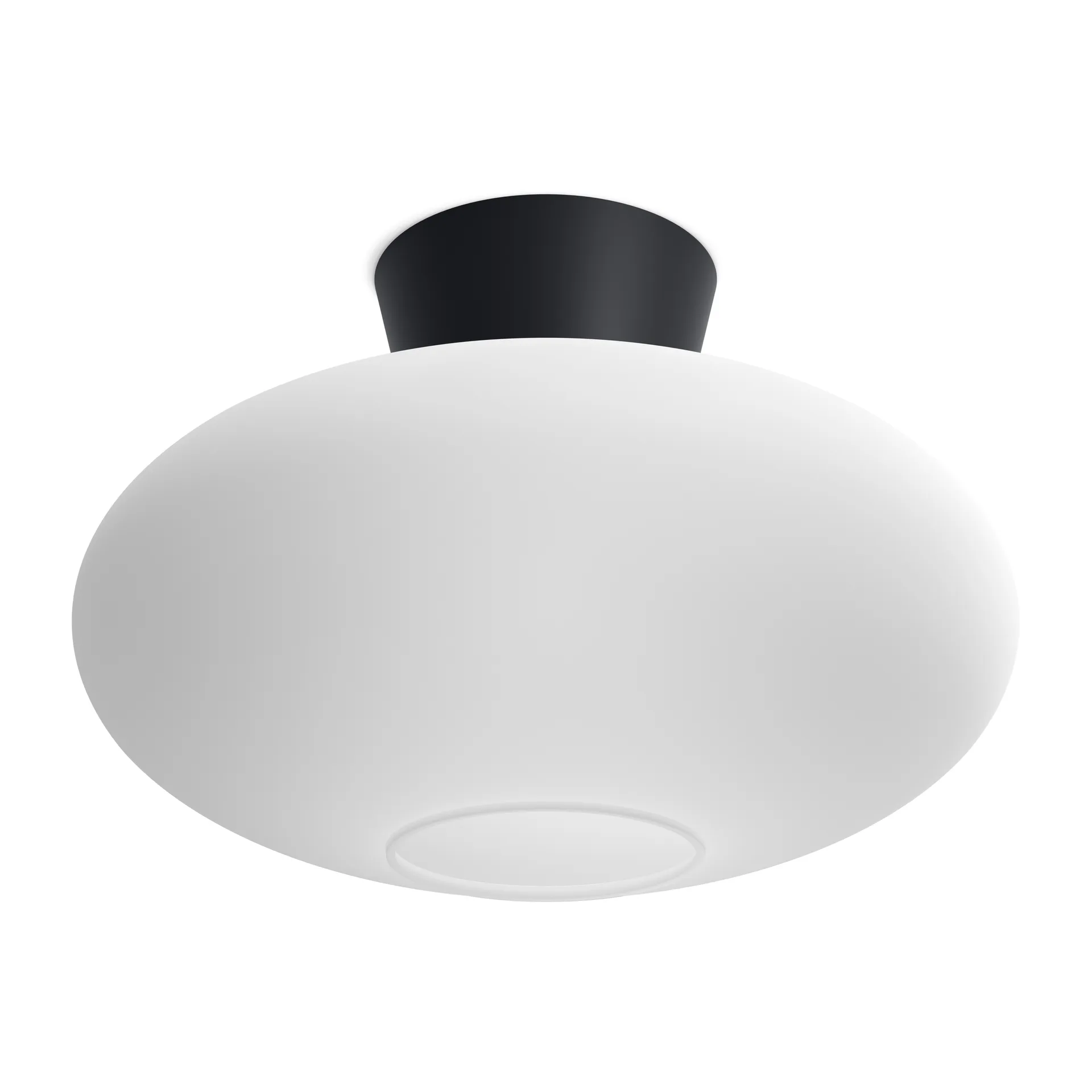 Bullo ceiling lamp XL opal glass Ø38 cm, Matt black Belid