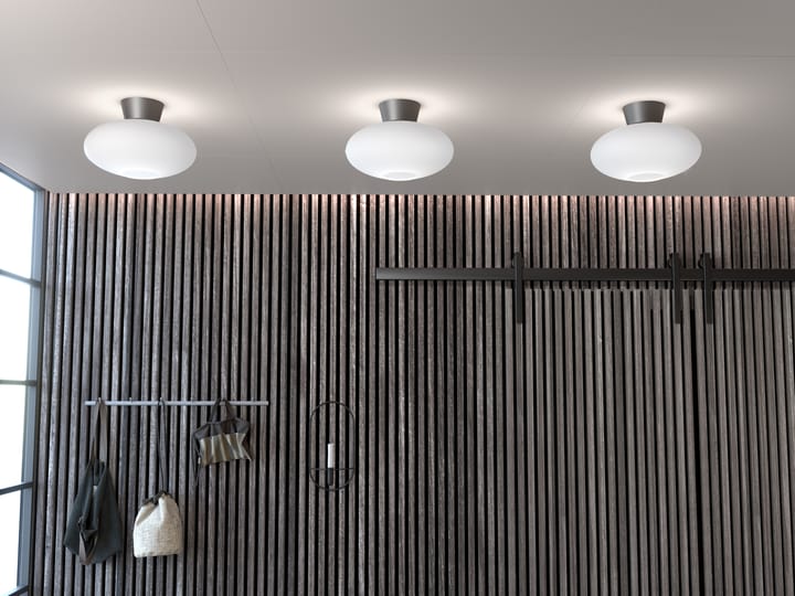Bullo ceiling lamp XL opal glass Ø38 cm, Oxide grey Belid