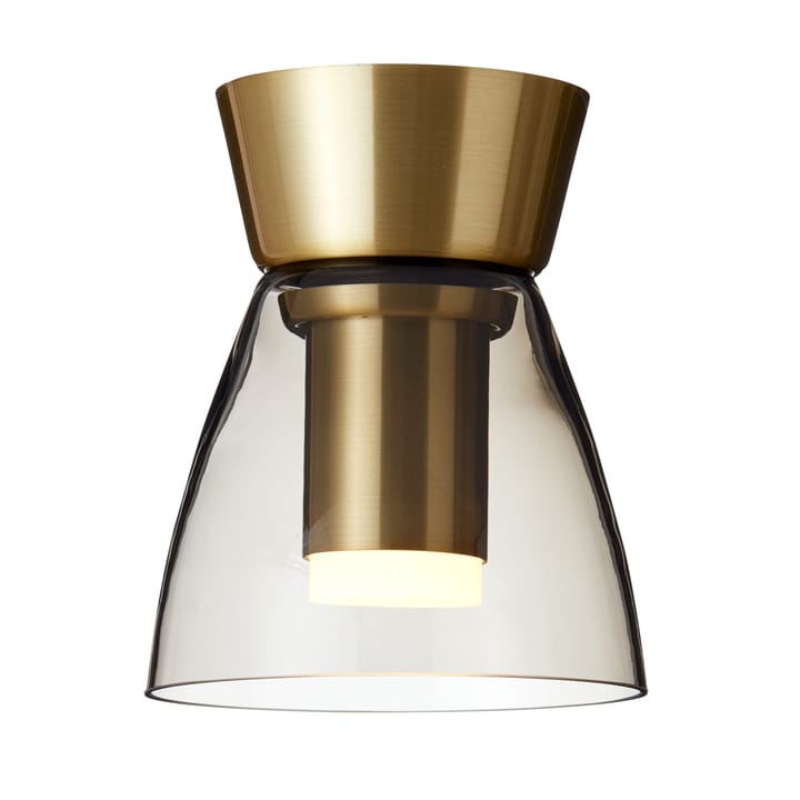 Cato Q ceiling lamp smoke coloured glass - Brass - Belid