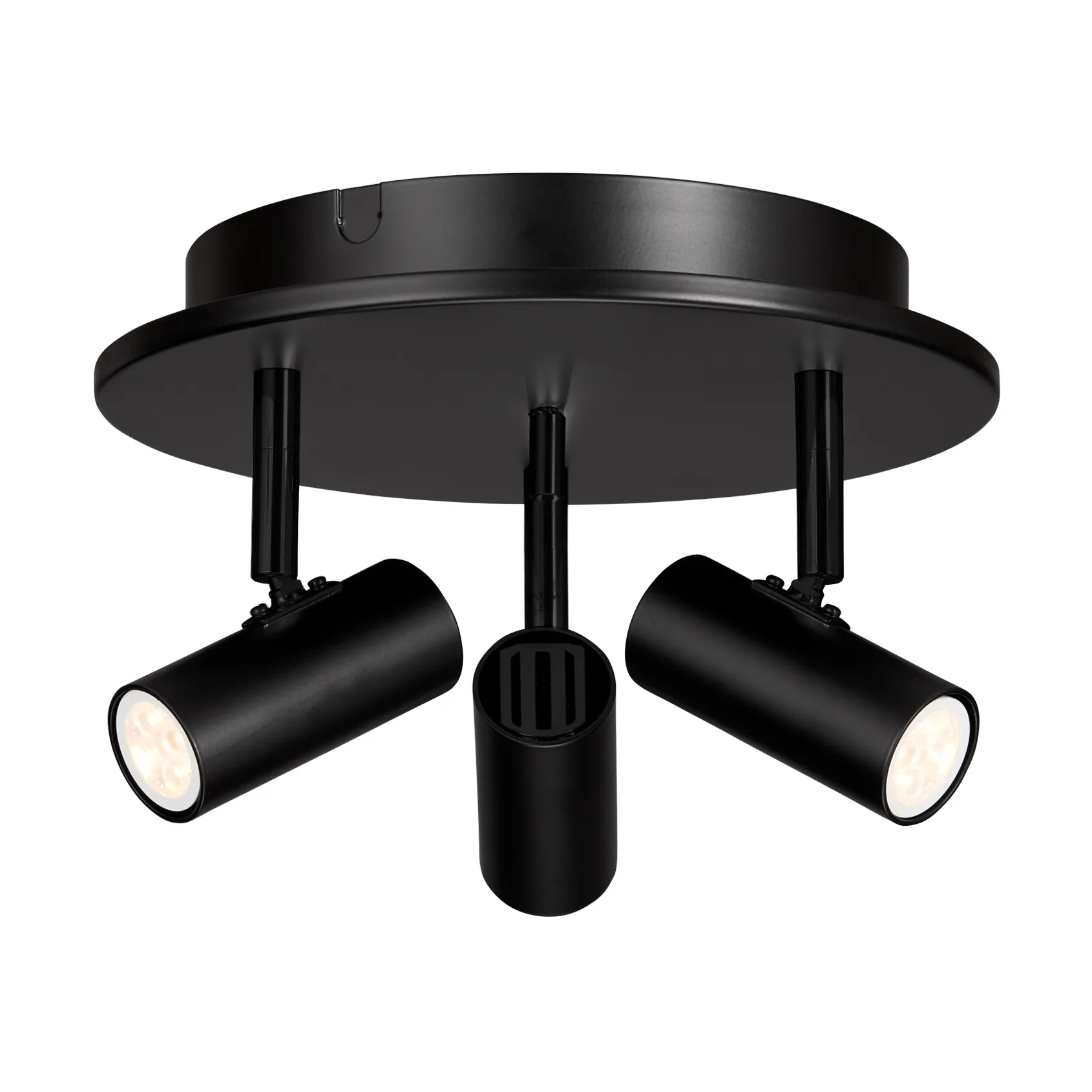 Cato round ceiling spotlight 3, Matte black Belid
