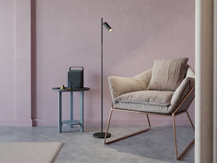 Cato Slim floor lamp single - Matte black-LED - Belid