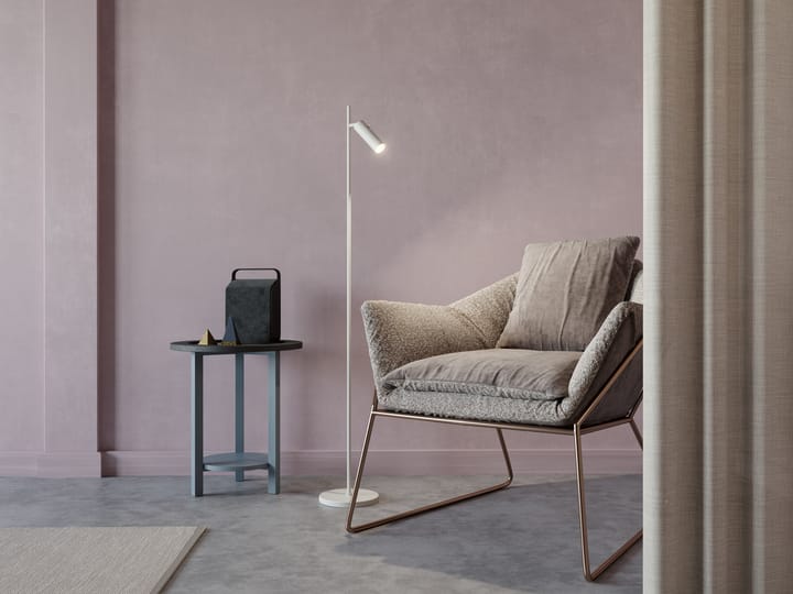 Cato Slim floor lamp single - Matte white-LED - Belid