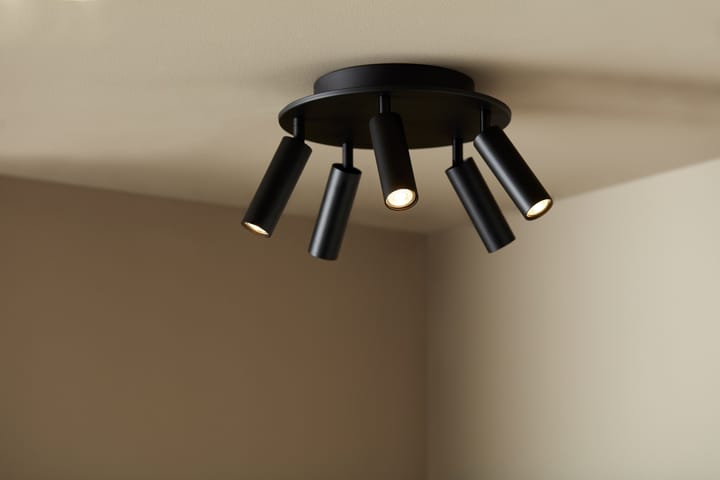 Cato Slim round spotlight rail 5, Matt black-LED Belid