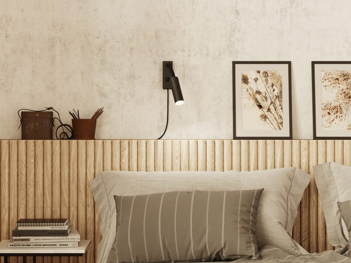 Cato Slim wall lamp flexarm - Matt black - Belid