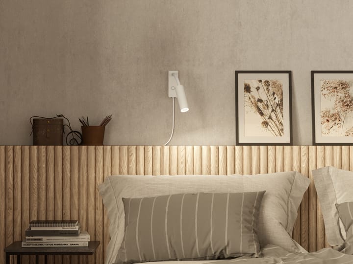 Cato Slim wall lamp flexarm - Matt white - Belid