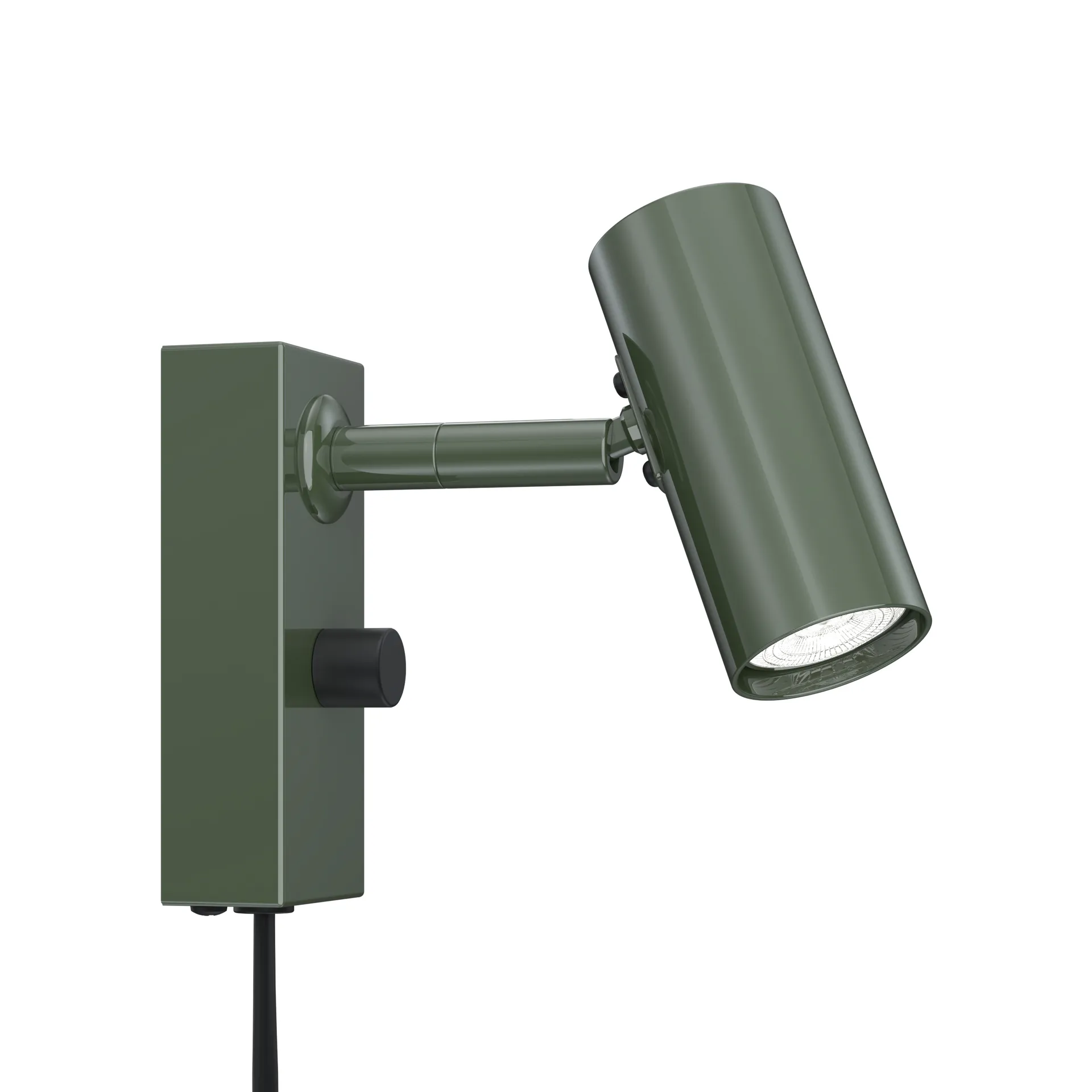 Cato wall lamp, Blank forest green-matte black Belid