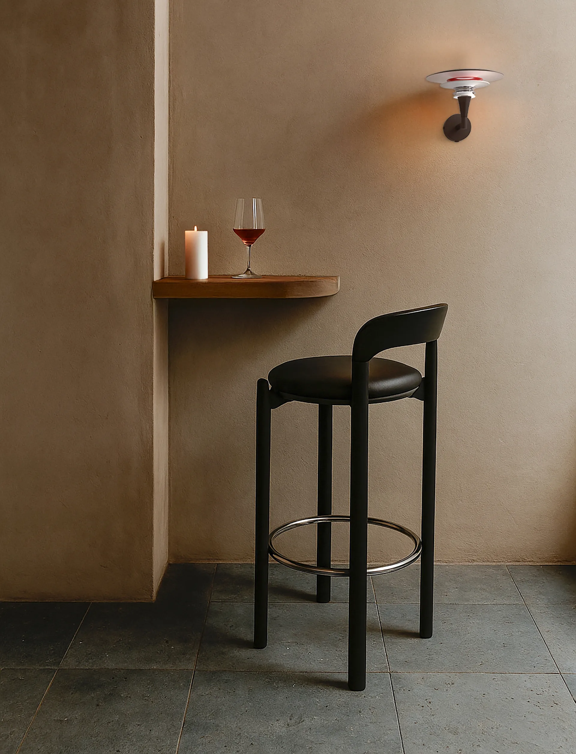 Diablo wall lamp Ø20 cm, Matte black-gloss red Belid