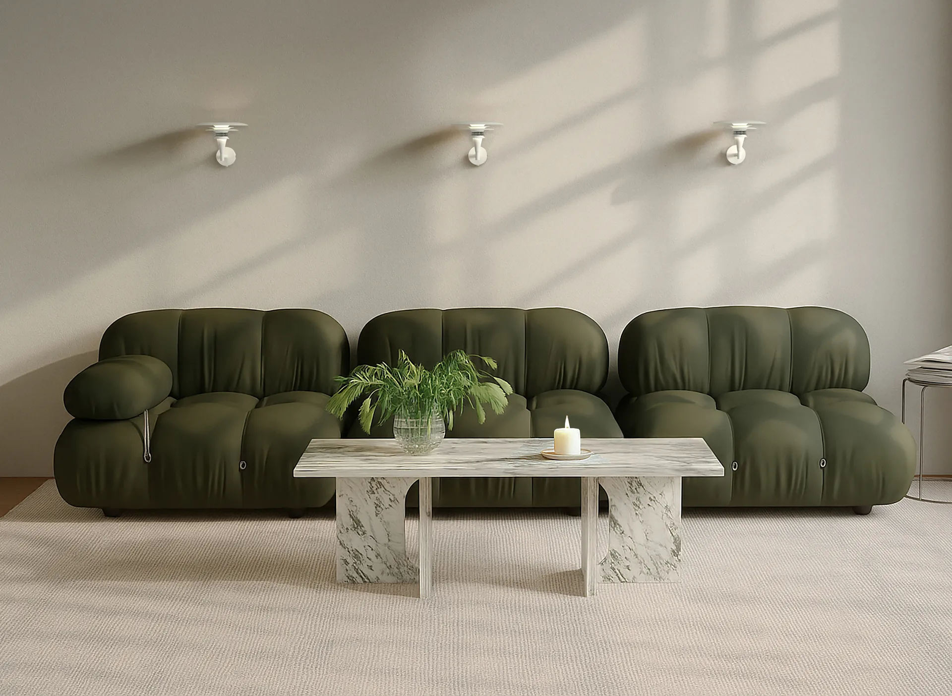 Diablo wall lamp Ø20 cm, Matte white-chrome Belid