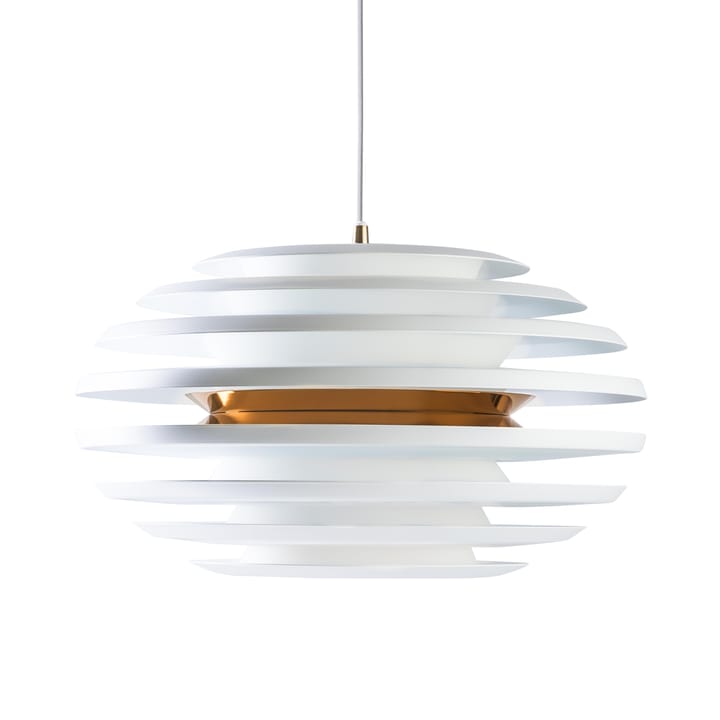 Ellipse ceiling lamp - matte white, brass - Belid