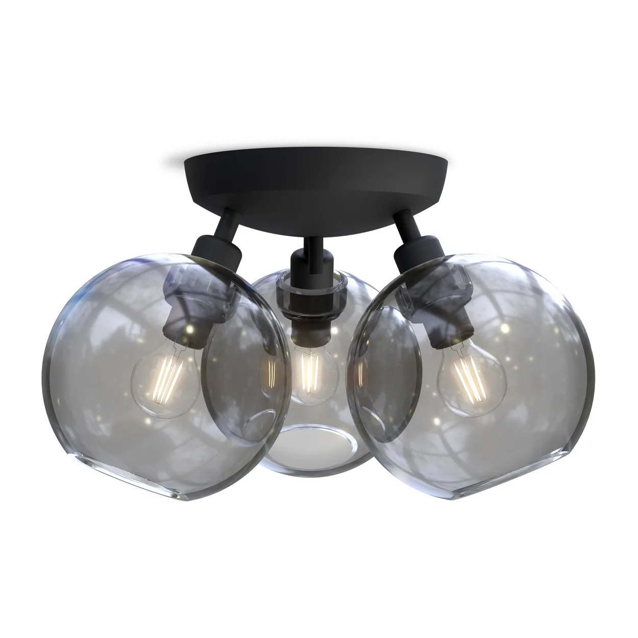 Belid Gloria ceiling lamp o33 cm Black- coloured glass