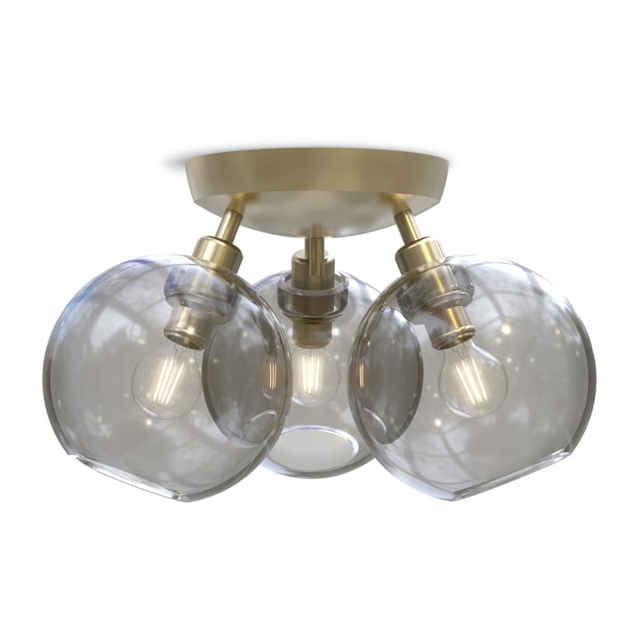 Gloria ceiling lamp Ø33 cm - brass-smoke coloured glass - Belid