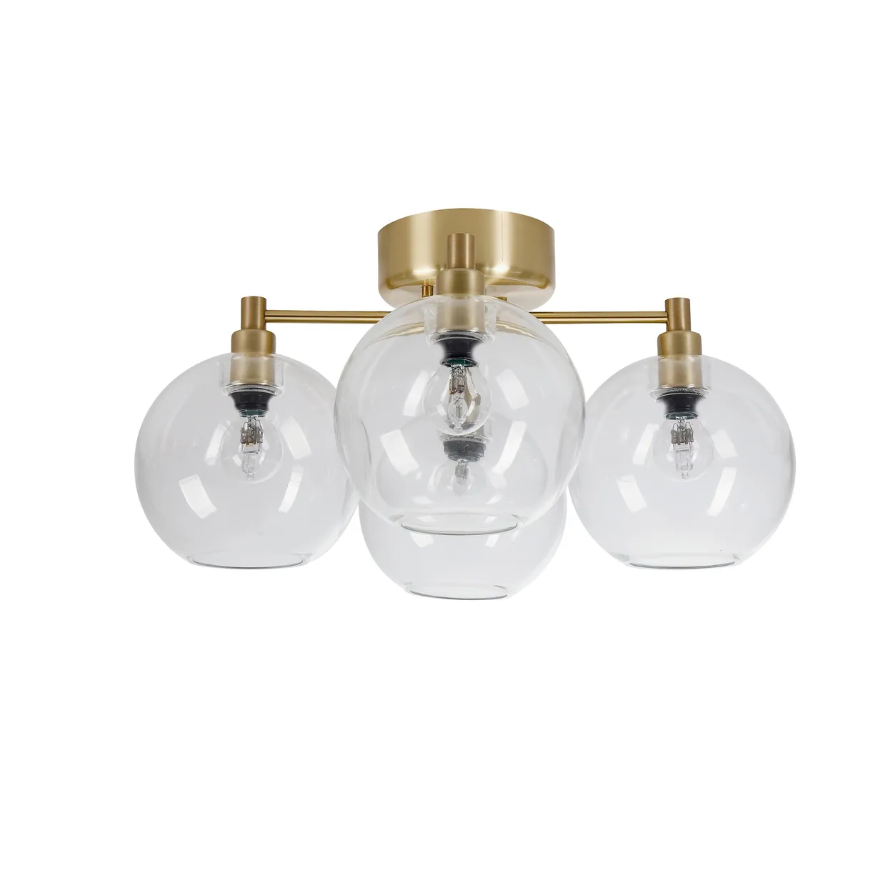 Belid Gloria ceiling lamp brass, clear glass | Scandinavian Design | Ceiling lights | Transparent