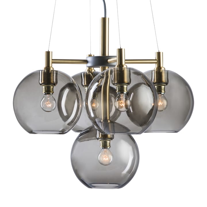 Gloria Krona pendant lamp Ø50 cm - brass-smoked glass - Belid