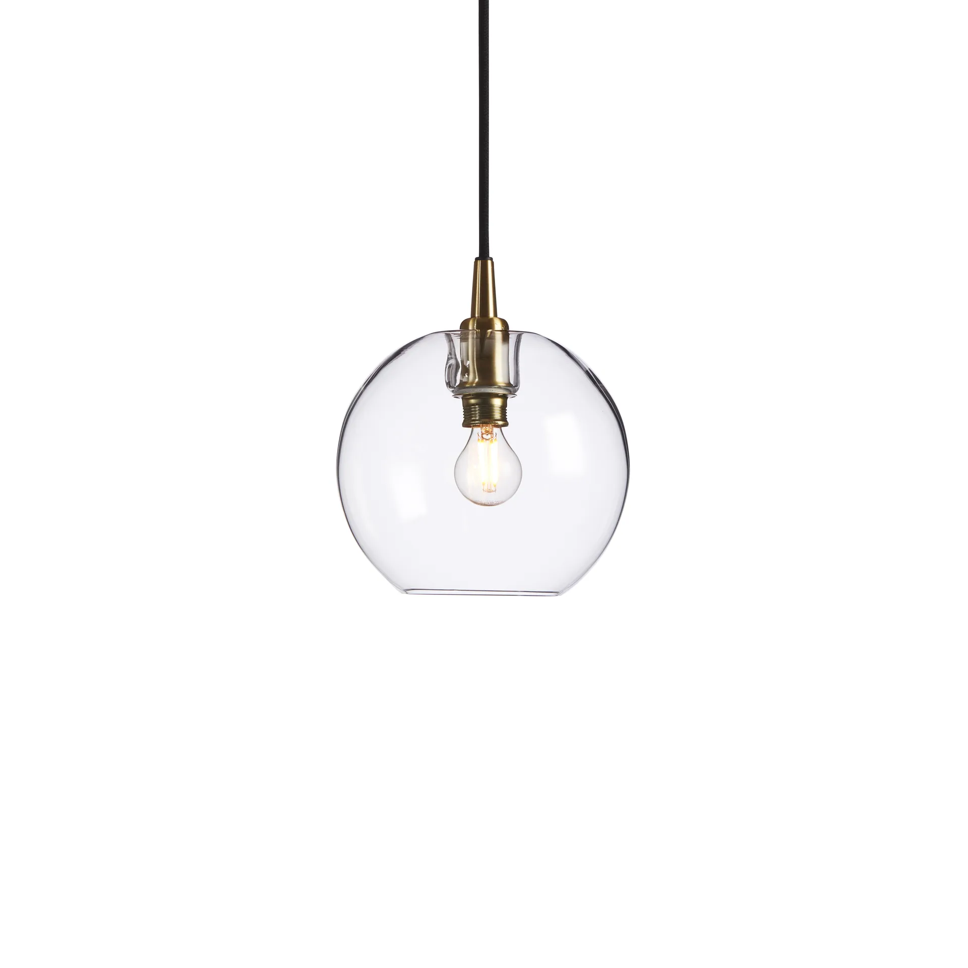 Gloria pendant lamp Ø19 cm, brass-clear glass Belid