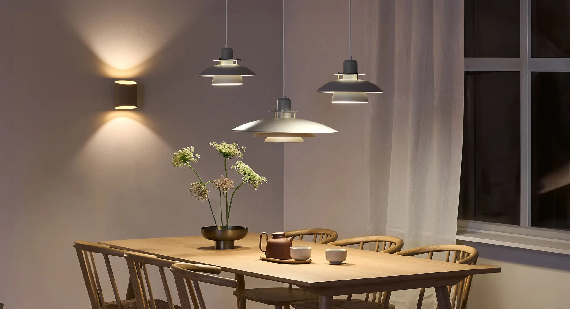 Primus pendant lamp Ø43 cm, white-chrome Belid