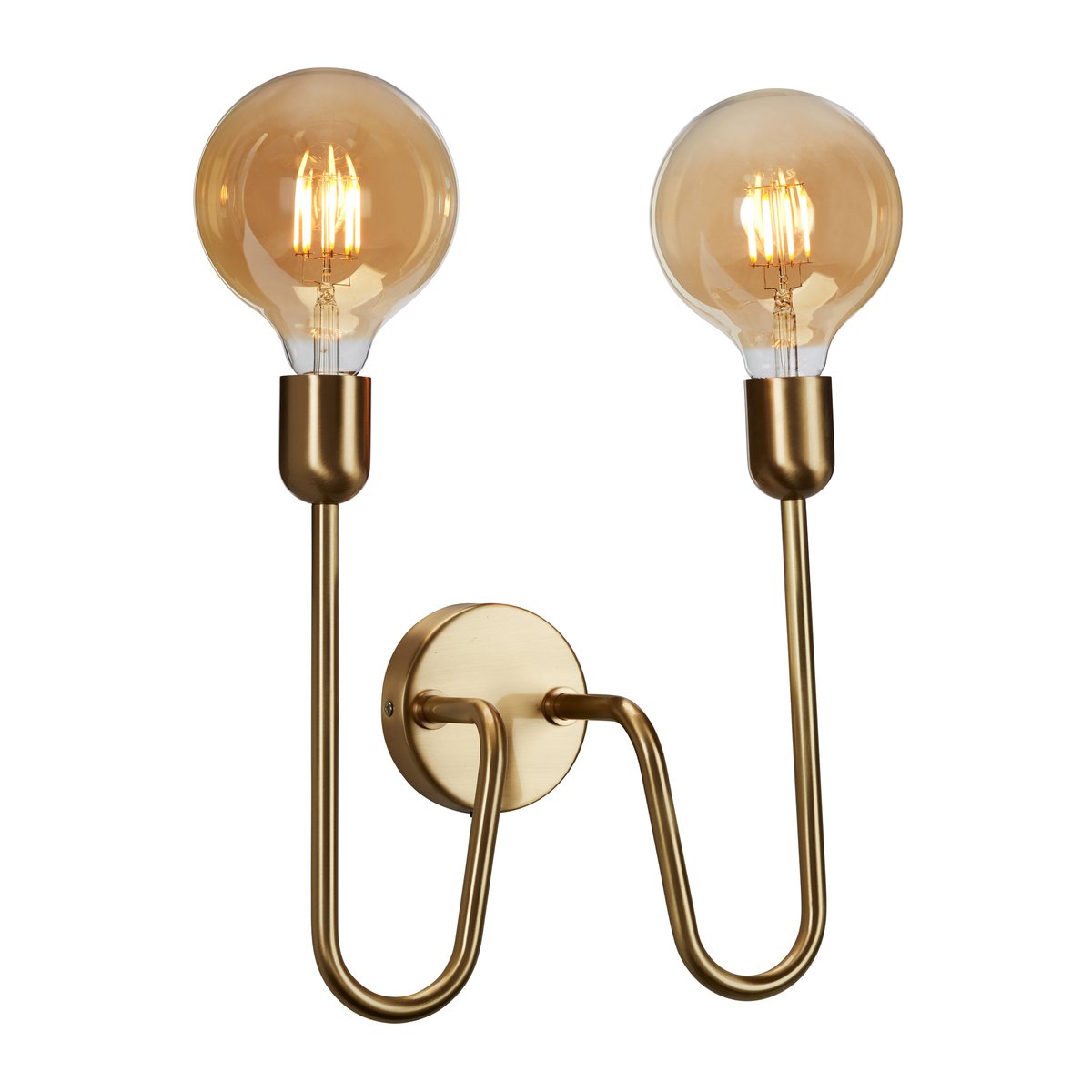 Belid Regal Duo wall lamp hard wired brass | Scandinavian Design | Wall lights | Gold-coloured