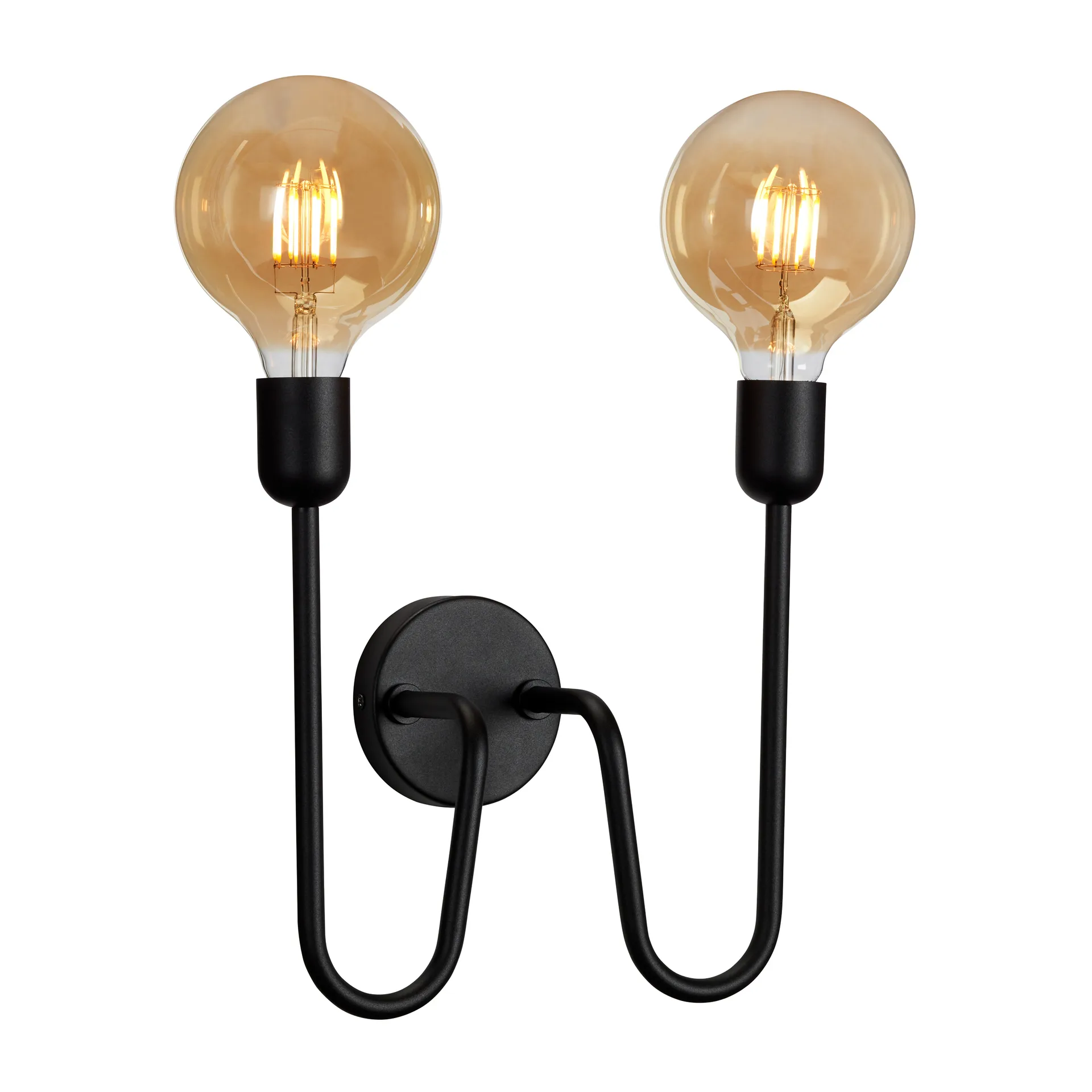 Regal Duo wall lamp with cable and plug, Black Belid