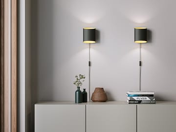 Sinne wall lamp - Black structured-brass - Belid