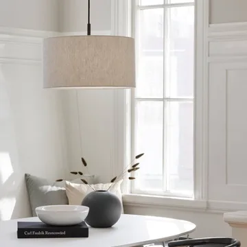 Soft pendant lamp Ø40 cm - Linen natural-metallic bronze, Ø44 cm - Belid