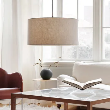 Soft pendant lamp Ø40 cm - Linen natural-metallic bronze, Ø60 cm - Belid