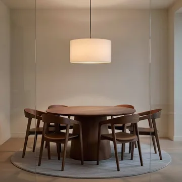 Soft pendant lamp Ø40 cm - Linen white-metallic bronze, Ø60 cm - Belid
