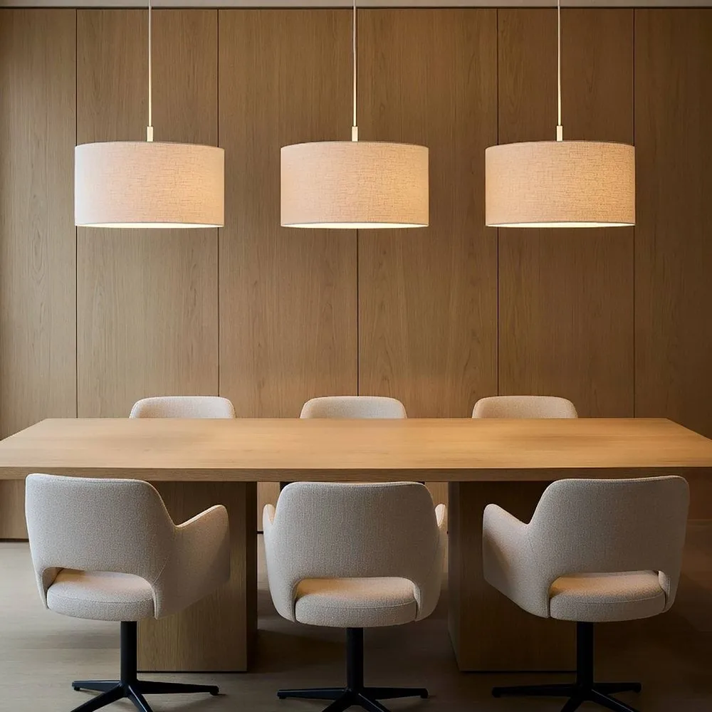 Soft pendant lamp Ø40 cm, Linen white-sand, Ø44 cm Belid