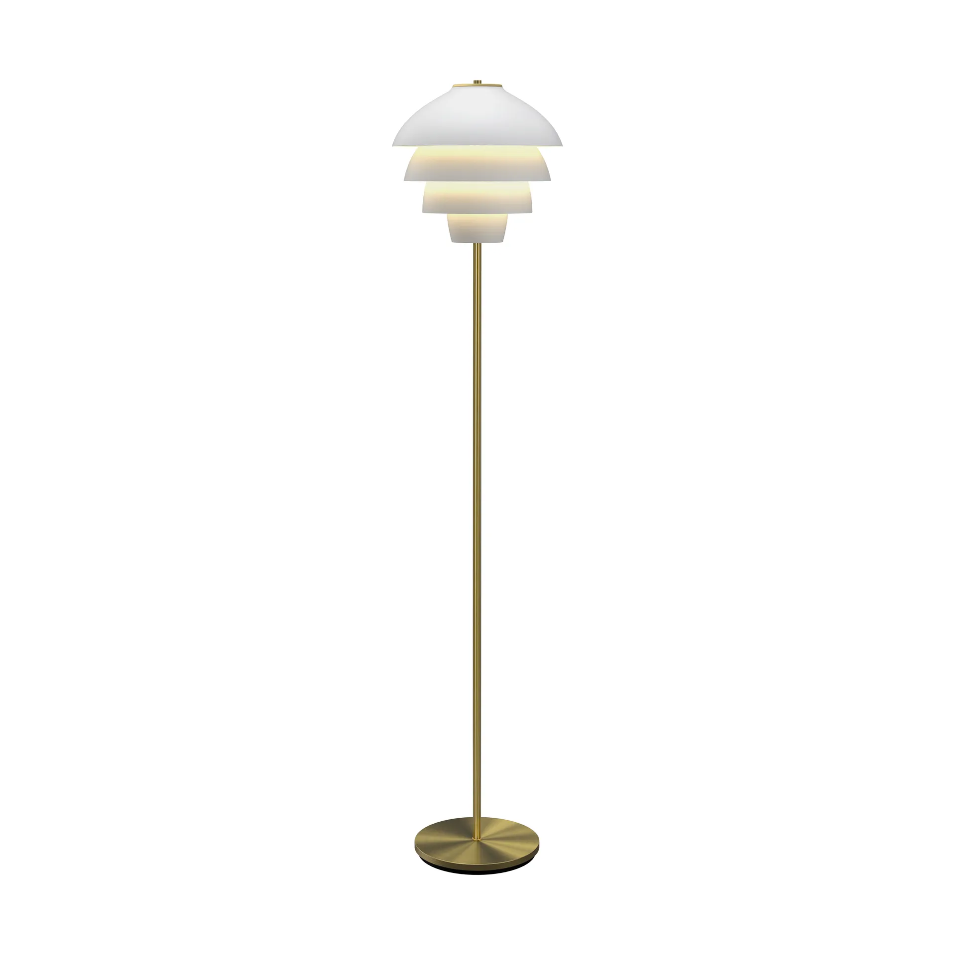 Valencia Floor Lamp 150 cm, Matt white - brass Belid