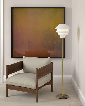Valencia Floor Lamp 150 cm - Matt white - brass - Belid