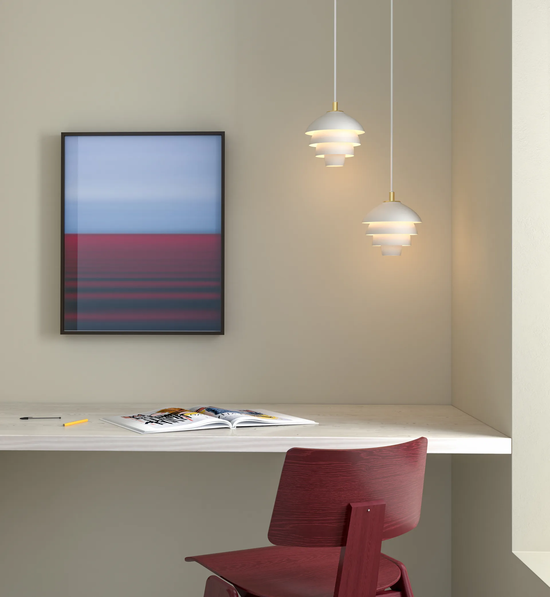 Valencia pendant Ø18, Matt White - Brass Belid