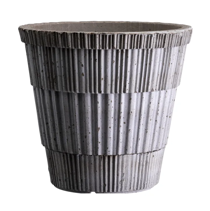 Atlas raw pot with saucer - Grey, Ø16 cm - Bergs Potter