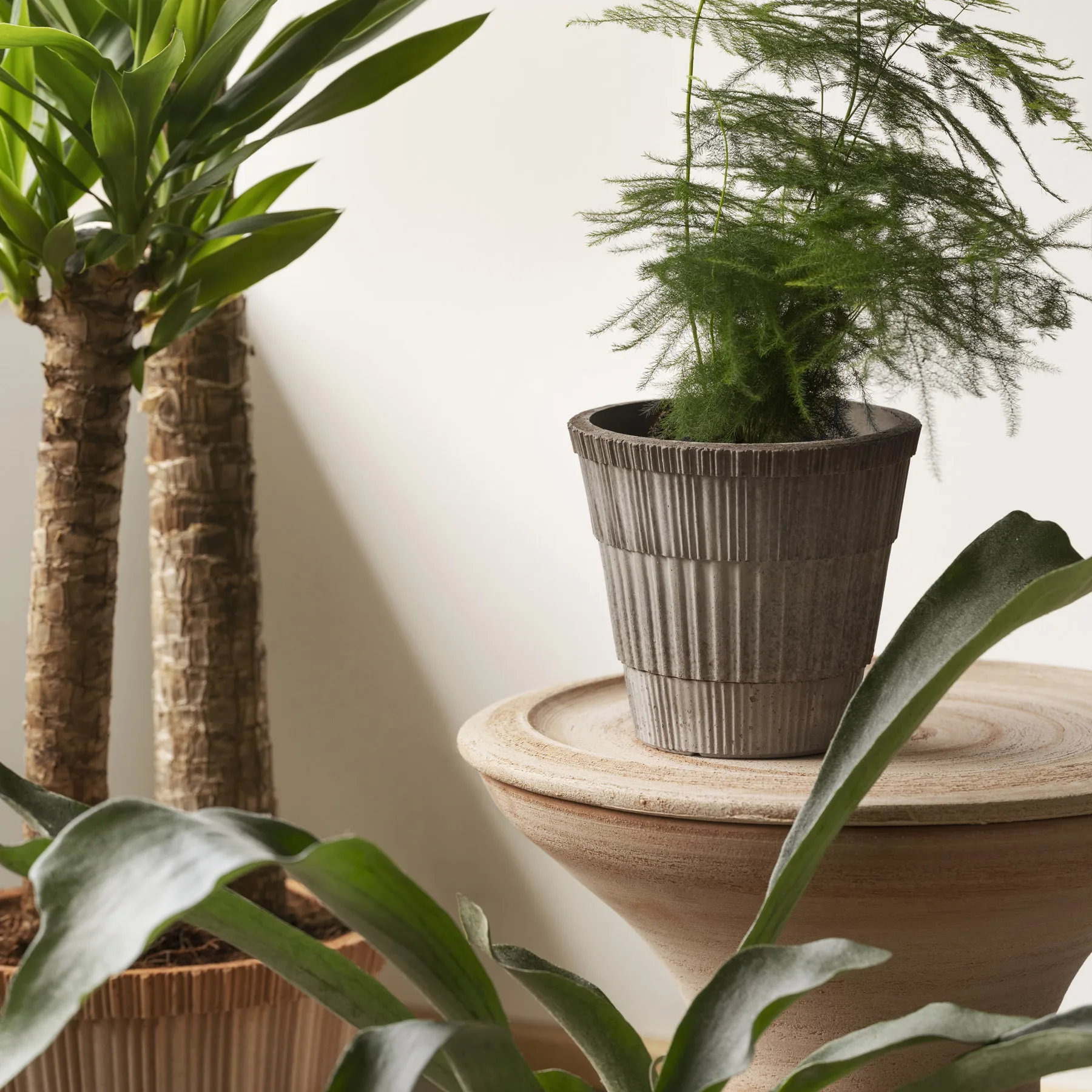 Atlas raw pot with saucer, Grey, Ø16 cm Bergs Potter