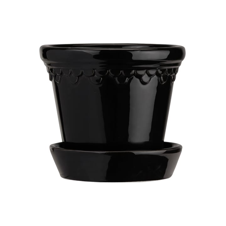 Copenhagen flower pot glazed Ø10 cm - Black - Bergs Potter