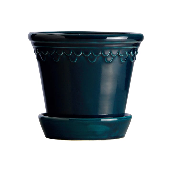 Copenhagen flower pot glazed Ø10 cm - Blue - Bergs Potter